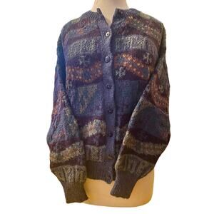 Vintage alpaca wool sweater. Generous sz S. Peruvian Connection 1990s. Rare.